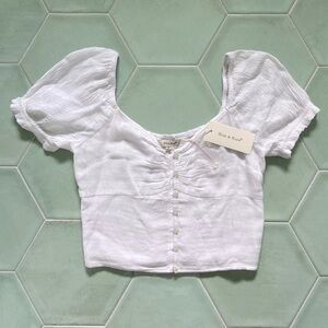 NWT White Cropped Blouse